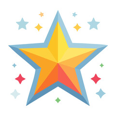 Obraz premium Colorful star illustration with sparkles