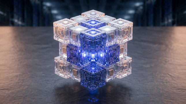 Decentralized Cloud Storage Blockchain Network 3D Interlocking