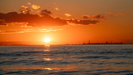 Fototapeta premium Chicago Skyline at Sunset