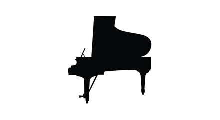 Grand piano silhouette against a white background © SAKINA