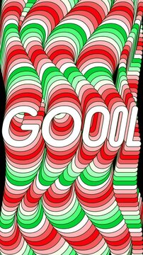 Animaci&oacute;n Tipogr&aacute;fica Vertical Goool Clones en Onda que Cubren Toda la Pantalla sobre Pantalla Verde para Historias de Redes Sociales