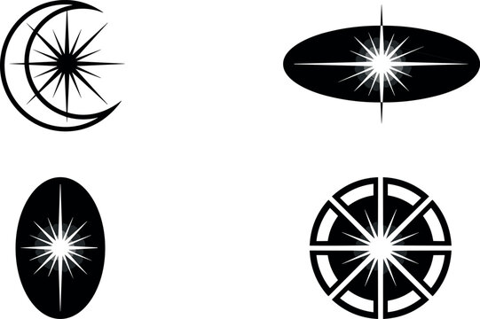 Set of five black and white icons for actions like remove, favorite, security, forbidden, and wrong message