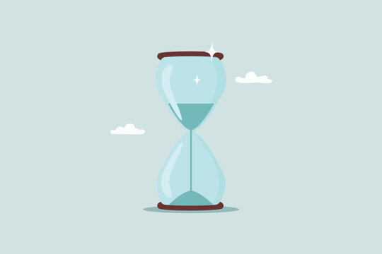 Modern hourglass display showing the running time with empty space for text.