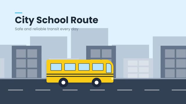 Yellow school bus on city road.