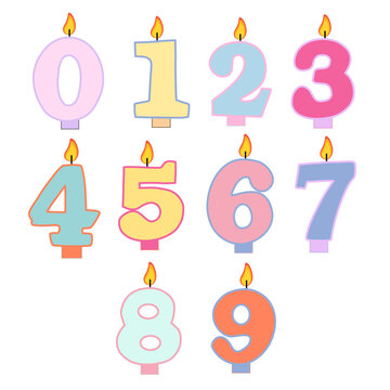 Pastel doodle candle number 