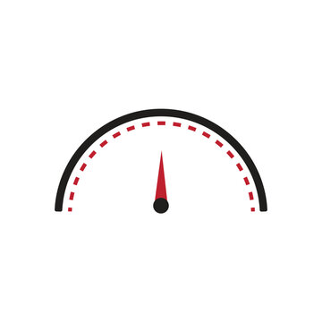Speedometer Icon Flat Vector Design