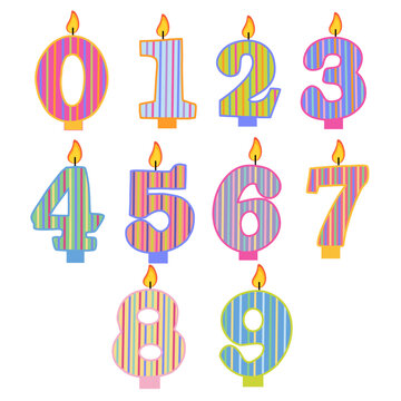 Stripes candle number