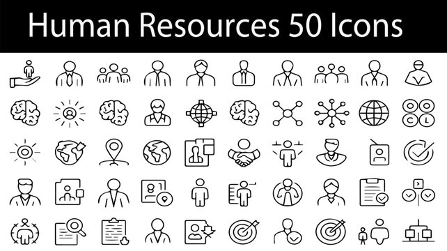 Human Resources 50 Icons Set