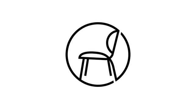 Chair Icon No Sitting Allowed Sign.