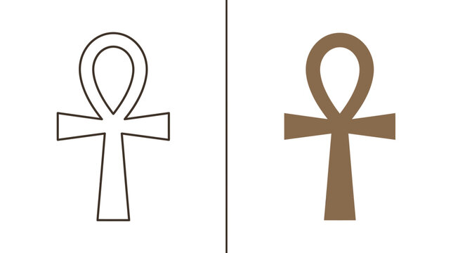 Ankh Symbol Outline and Brown
