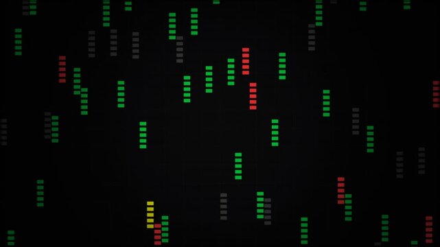 Abstract Digital Data Sequence Illustration on Dark Background