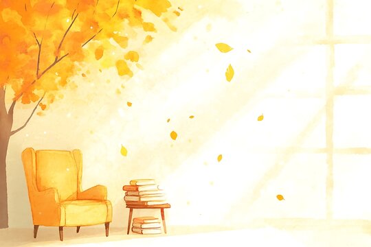 Cozy autumn reading nook