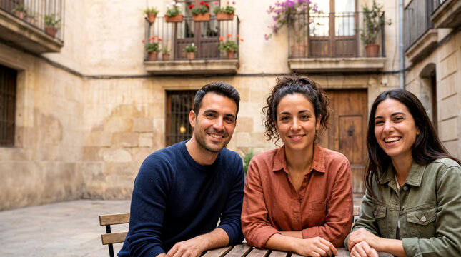 Mujer de negocios espa&ntilde;ola trabajando en oficina con un dise&ntilde;o moderno