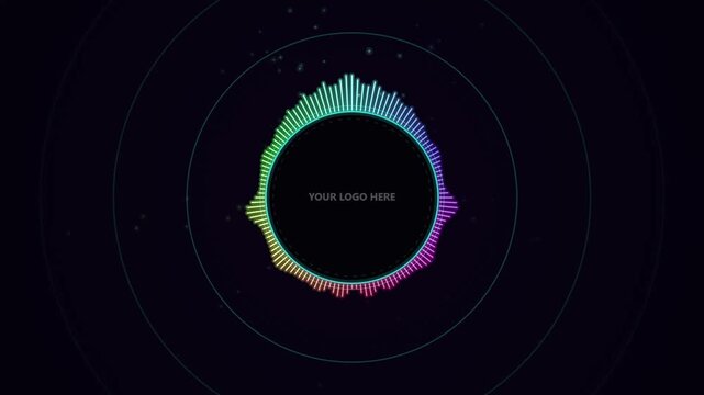 Rainbow Audio Spectrum Equalizer Circular Waveform Motion Graphic Loop