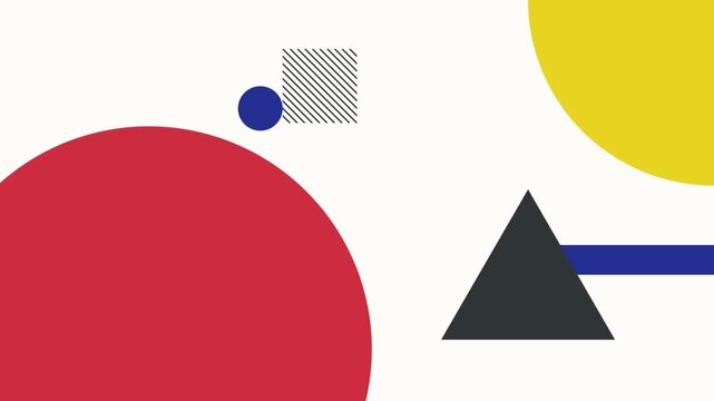 Retro Minimalist Geometric Shapes Animation Loop in Bauhaus Art Style
