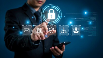 Fototapeta premium Cybersecurity and Data Protection Ensuring Digital Safety Through Secure Systems and Digital Identity