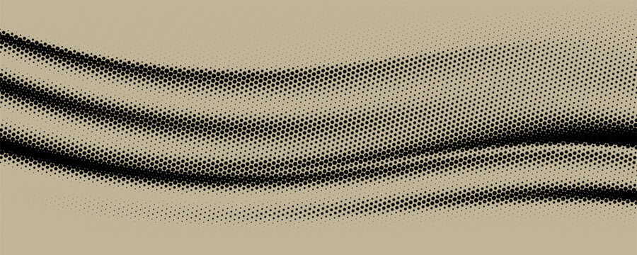 Abstract black colour geometry dimond halftone gradient seamless vector pattern with brown background.