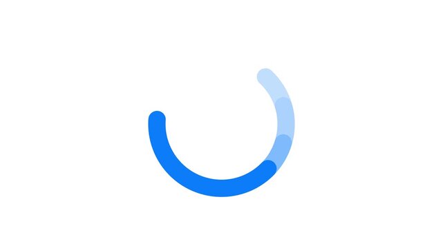 Loading circle animation, Animation spinning load icon with alpha layer transparent background, waiting for download. Download or upload status icons.