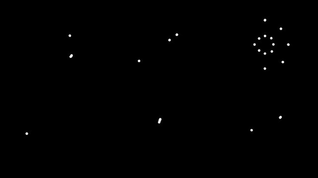 White Chalk Doodle Icons Hand Drawn Animation Pack on Black Background