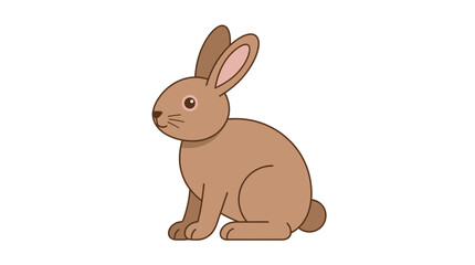 Obraz premium Cute Cartoon Rabbit Illustration on a White Background for Children's Art and Education