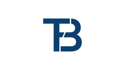 Modern navy blue monogram combining letters t and b © Muhammad