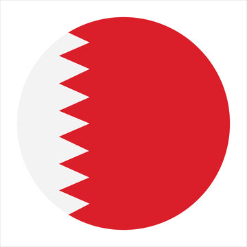 Circular flag of bahrain isolated on white background