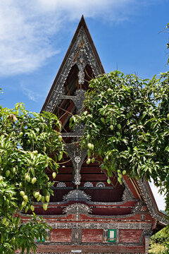 Carved details of a Batak house