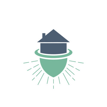 Secure Home Protection Shield Emblem.