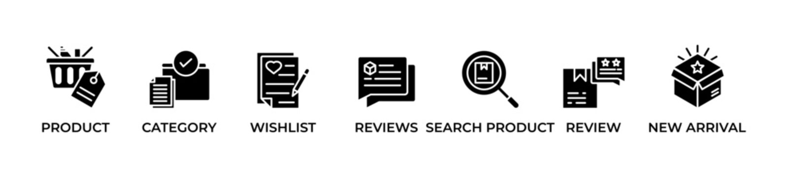 PRODUCT LISTING  banner web icon vector illustration concept for