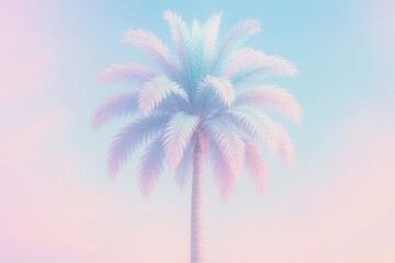 Obraz premium Dreamy pastel palm tree illustration background