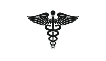 Fototapeta premium Caduceus symbol represents the standard professional emblem used by modern medical practitioners today.
