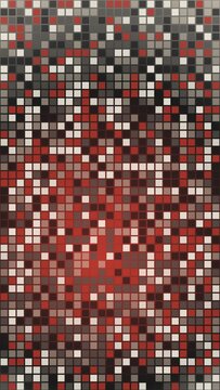 Red and Black Pixelated Grid Pattern