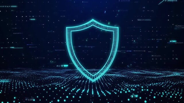 Digital Shield Protecting Cyber Security Network.