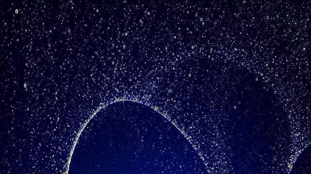 Digital binary code particles in space