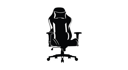 Gaming chair silhouette on a white background © njhasan