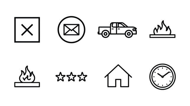 Icon vector collection displaying miscellaneous web symbols