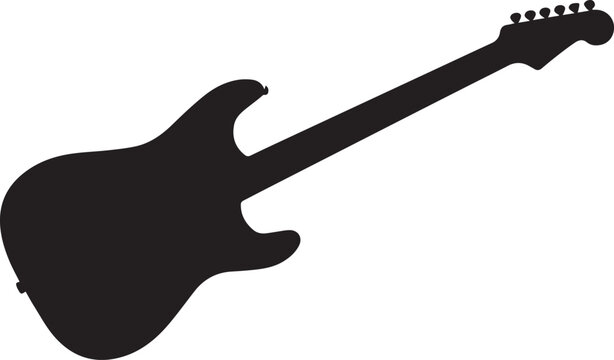 Black electric guitar silhouette vector illustration Vector