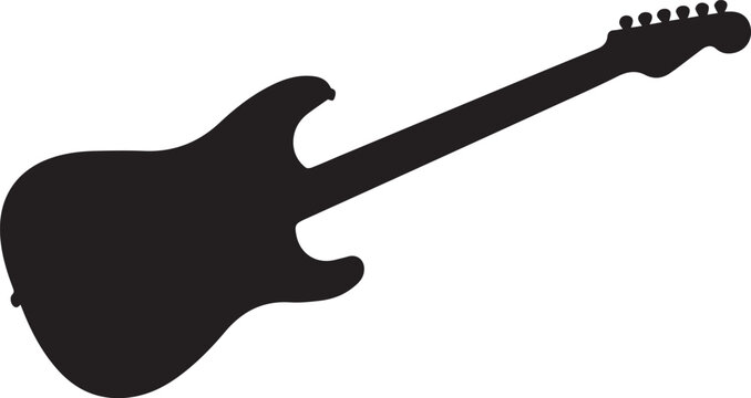 Black electric guitar silhouette vector illustration Vector