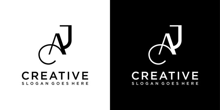 AJ or JA initial letter logo design vector