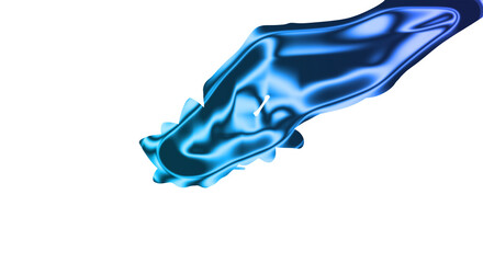 Fototapeta premium A blue liquid splash flows across a transparent background