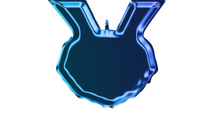 A sleek, blue, neon-lit rabbit silhouette stands out against a transparent background. © Monirul