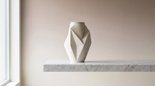 Vase G&eacute;om&eacute;trique Minimaliste sur Socle