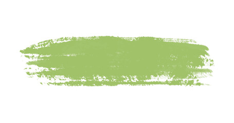 Obraz premium Green paint brush stroke. Textured acrylic streak, gouache smear, watercolor oil stain splash. Grungy ink daub, charcoal smudge, chalk mark vector.