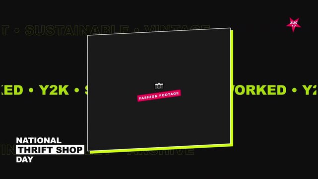 Y2K streetwear style National Thrift Shop Day animated video template with placeholder