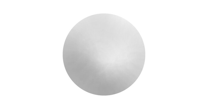 Abstract sphere with metallic gradient texture. Round geometric shape, circle badge, button template, bubble form, or web button, minimal design element.