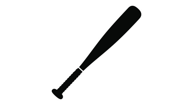 Baseball bat illustration in black silhouette