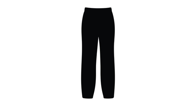 black sweatpants silhouette against a white background silhouette