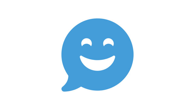 Celebrate International Joke Day with a cheerful blue speech bubble icon, symbolizing joy, laughter, and lighthearted communication, perfect for digital designs and social media content