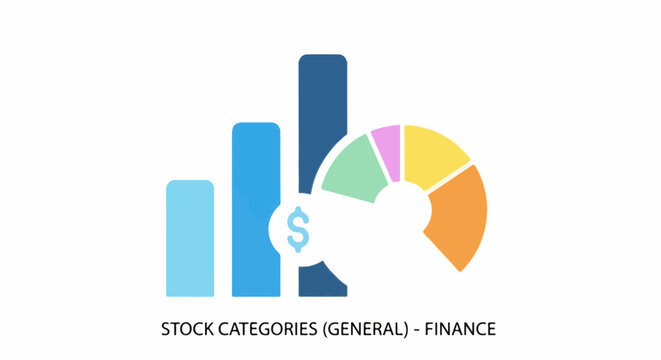 A colorful infographic depicts finance and statistics