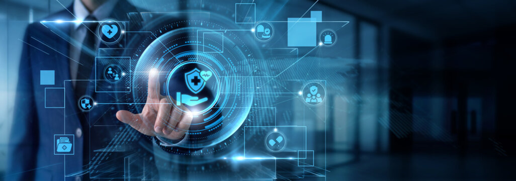 Claims Adjuster touching Health Insurance data and medical policy coverage, healthcare benefits administration, patient medical compensation, premium plan options.